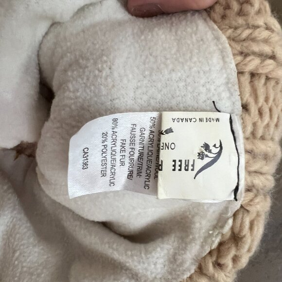 CLOSE OUT SALE: Free People Tan & Pink Knit Beanie - One Size - Picture 5 of 6